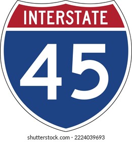 Interstate highway 45 road sign