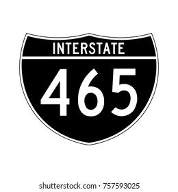 Interstate highway 465 road sign, black variant sign