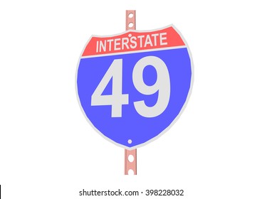 Interstate highway 49 road sign in 