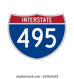 Interstate highway 495 road sign