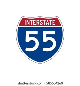 Interstate Highway 55 Road Sign