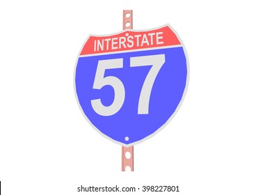Interstate highway 57 road sign in 