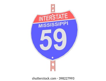 Interstate highway 59 road sign in Mississippi