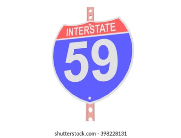 Interstate highway 59 road sign in 