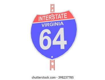 Interstate highway 64 road sign in Virginia