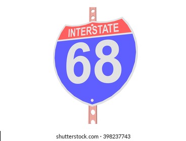 Interstate highway 68 road sign in 