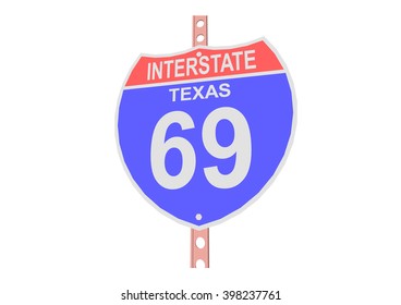 Interstate highway 69 road sign in Texas