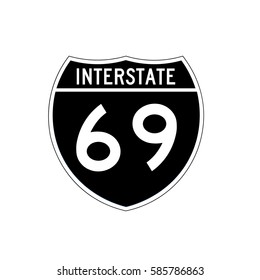 Interstate Highway 69 Road Sign Black Stock Vector (Royalty Free ...