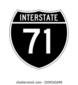 Interstate highway 71 road sign, black version of a sign