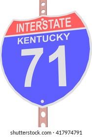 Interstate highway 71 road sign in Kentucky
