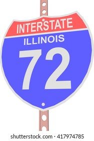 Interstate highway 72 road sign in Illinois
