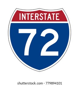 Interstate highway 72 road sign 