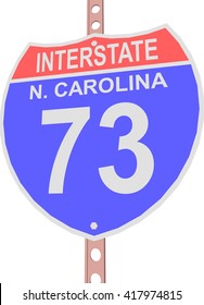 Interstate highway 73 road sign in North Carolina
