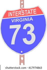 Interstate highway 73 road sign in Virginia