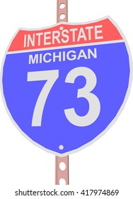 Interstate highway 73 road sign in Michigan