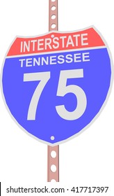 Interstate highway 75 road sign in Tennessee