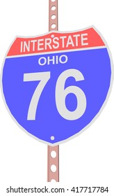 Interstate highway 76 road sign in Ohio