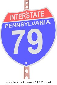 Interstate highway 79 road sign in Pennsylvania