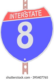 Interstate highway 8 road sign