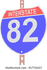 Interstate highway 82 road sign in 