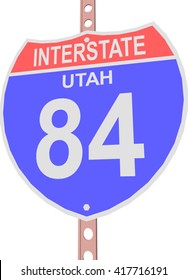 Interstate highway 84 road sign in Utah