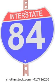 Interstate highway 84 road sign in 