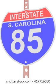 Interstate highway 85 road sign in South Carolina