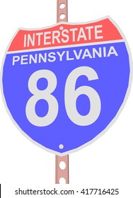 Interstate highway 86 road sign in Pennsylvania