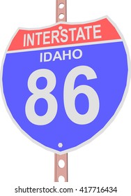 Interstate highway 86 road sign in Idaho