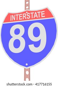 Interstate highway 89 road sign in 