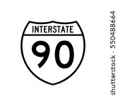 Interstate highway 90 road sign, in white