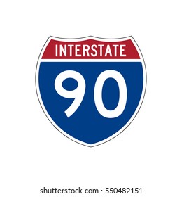 Interstate Highway 90 Road Sign