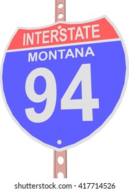 Interstate highway 94 road sign in Montana