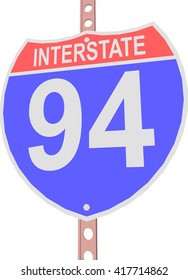 Interstate highway 94 road sign in 