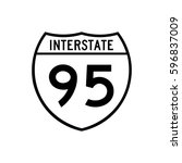 Interstate highway 95 road sign. White and black variant