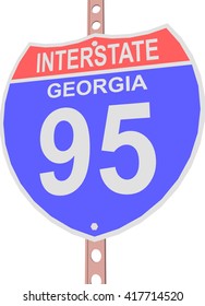 Interstate highway 95 road sign in Georgia