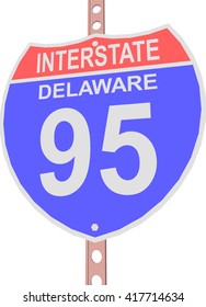 Interstate Highway 95 Road Sign In Delaware