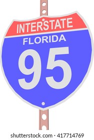 Interstate Highway 95 Road Sign In Florida