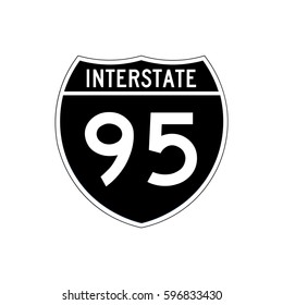 Interstate Highway 95 Road Sign. Black Edition