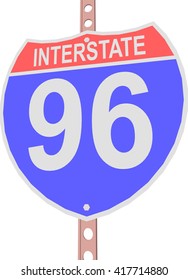 Interstate highway 96 road sign in 