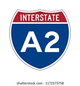 Interstate highway A2 in Alaska road sign