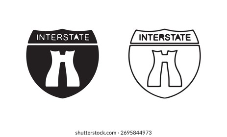 Carreteras interestatales con fondo transparente