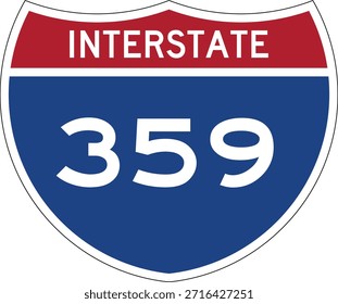 Interstate I-359 Shield USA Señal de tráfico Vector de diseño editable