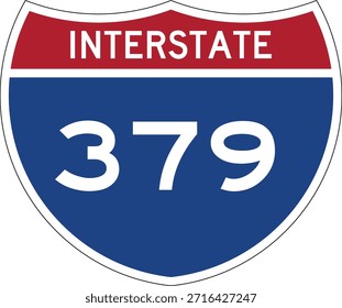 Interstate I-379 Shield USA Señal de tráfico Vector de diseño editable 