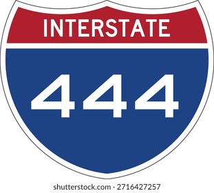 Interstate I-444 Shield USA Road Sign Vetor de Design Editável 