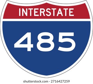 Interstate I-485 Shield USA Señal de tráfico Vector de diseño editable 