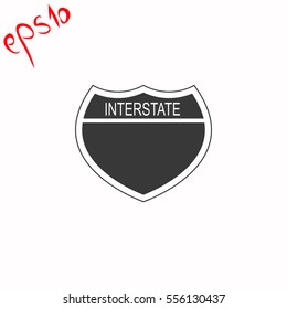 Interstate USA grey icon.