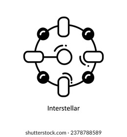 Interstellar doodle Icon Design illustration. Space Symbol on White background EPS 10 File