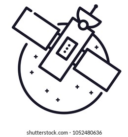 Interstellar space radar shuttle line icon