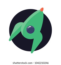 Interstellar spaceship color icon